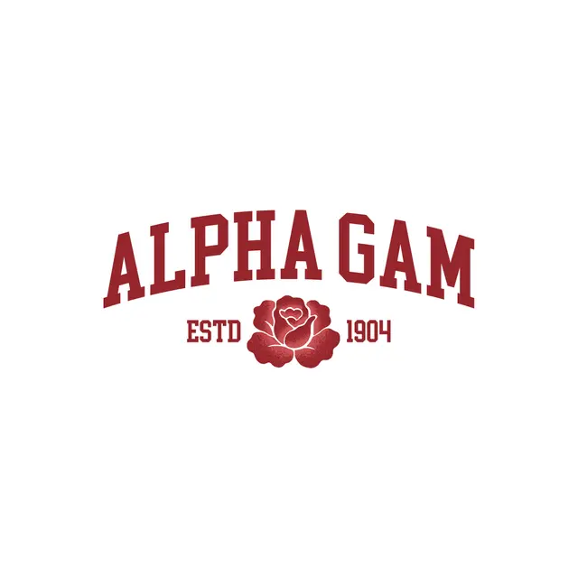 Alpha Gamma Delta Bold Arched Text PR Crewneck