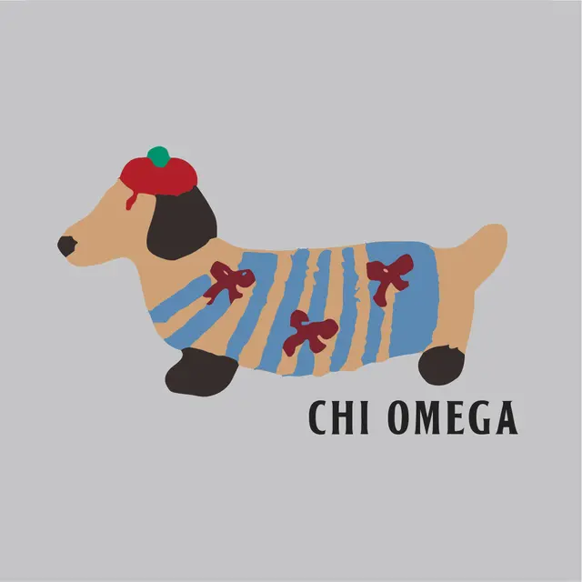 Chi Omega Dachshund Sweater PR Hoodie