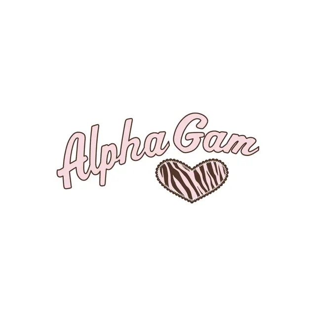 Alpha Gamma Delta Zebra Pattern Heart PR Shirt