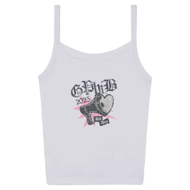 Gamma Phi Beta Heart Megaphone Graphic Bid Day Tank 2