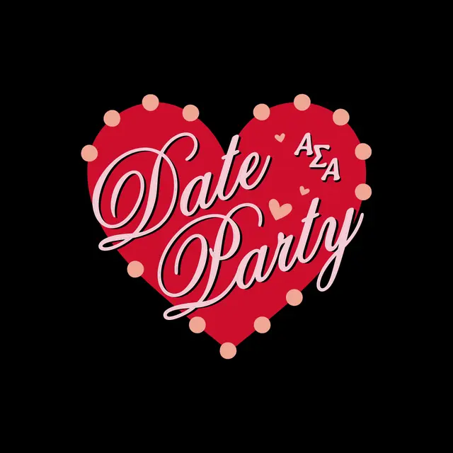 Alpha Sigma Alpha Heart with Script Date Party Hoodie