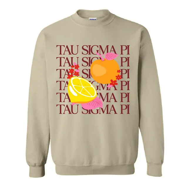 Tau Sigma Pi Citrus and Floral PR Crewneck 2