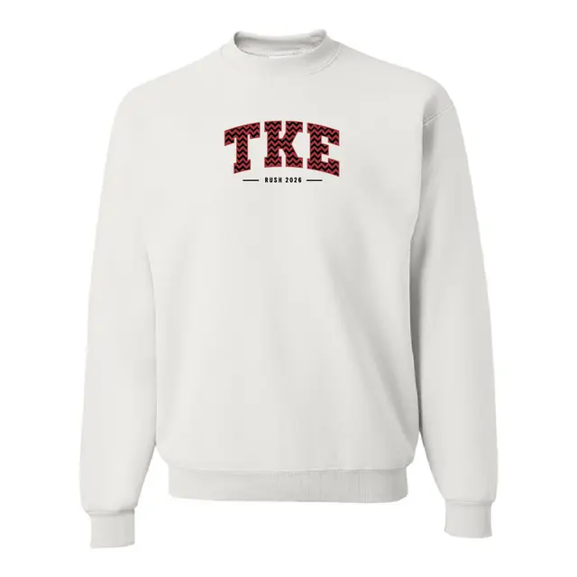 Tau Kappa Epsilon Zigzag Text Rush Crewneck 2