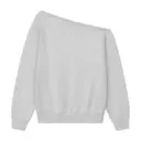 Fresh Prints Frankie Off-Shoulder Heavyweight Sweatshirt Ash Grey mto Front
