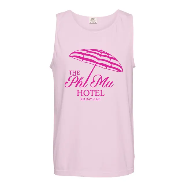 Phi Mu Striped Umbrella Bid Day Tank 2