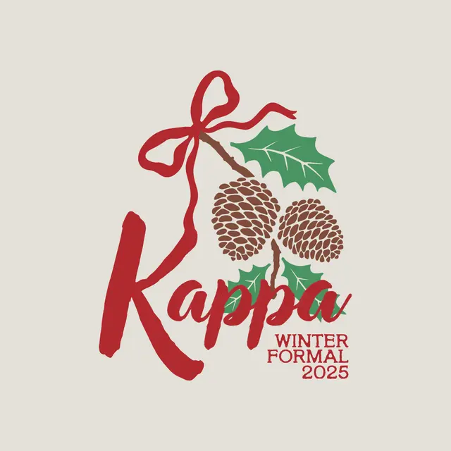 Kappa Kappa Gamma Pinecone and Bow Winter Formal Crewneck