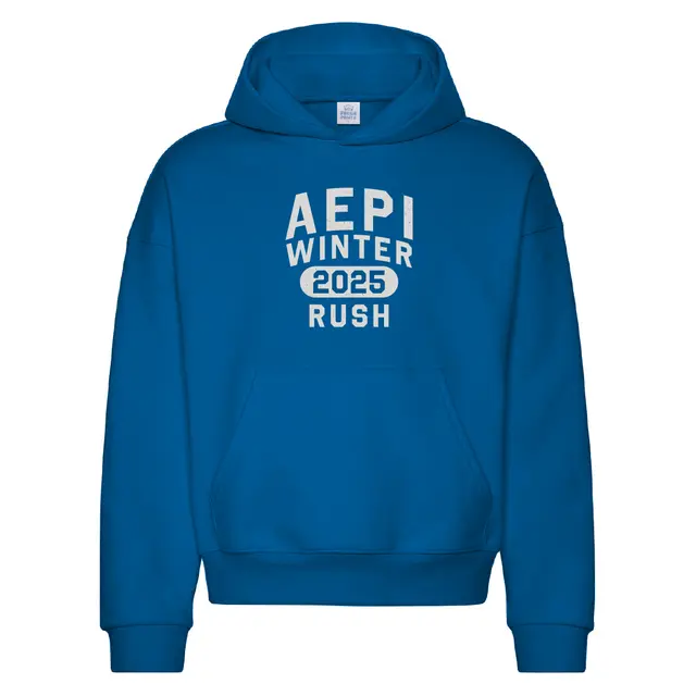 Alpha Epsilon Pi Distressed Block Text Winter Rush Hoodie 2