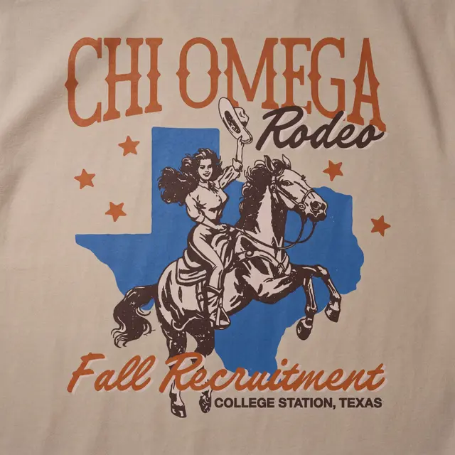 Chi Omega Cowboy Illustration Rush Shirt