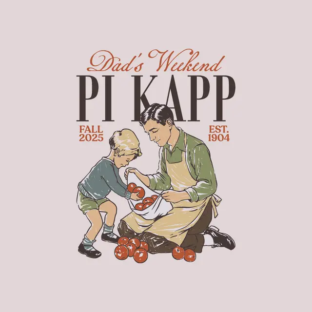 Pi Kappa Phi Father Son Illustration Dad's Weekend Shirt