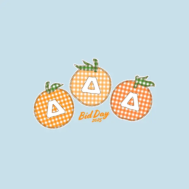 Delta Delta Delta Gingham Orange Bid Day Shirt