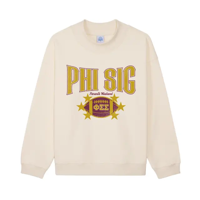 Phi Sigma Sigma Block Lettering Football Parents Weekend Sweater 2