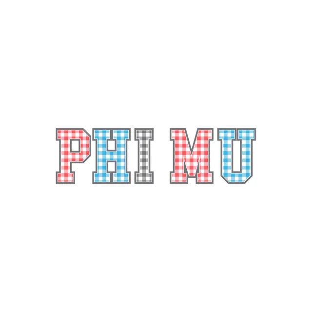 Phi Mu Gingham Letters PR Shirt