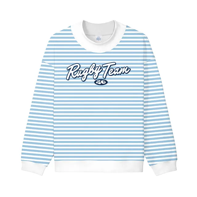 Rugby Team Striped Pattern Script PR Sweater 2