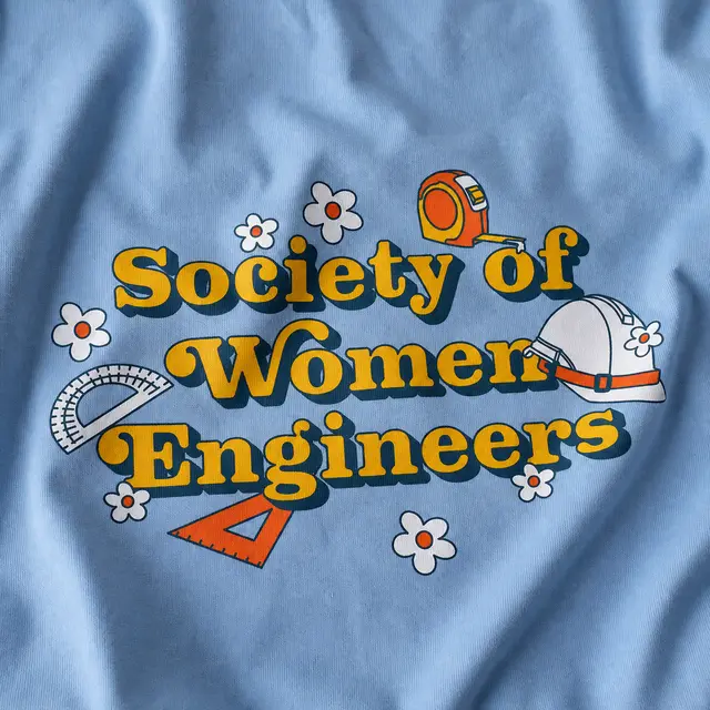 Society of Women Engineers Floral Design Typography Crewneck
