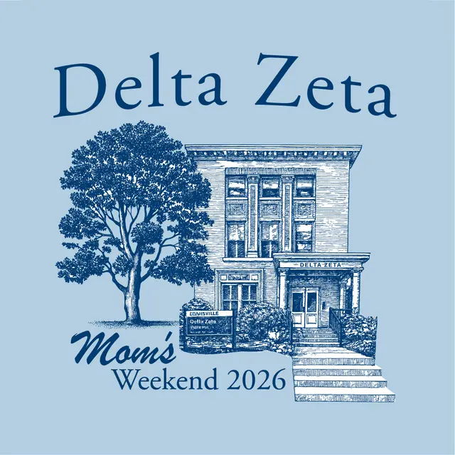 Delta Zeta Vintage House Illustration Parents Weekend Shirt