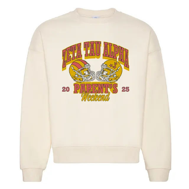 Zeta Tau Alpha Bold Helmet Graphic Parent's Weekend Crewneck 2