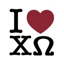 Chi Omega Heart and Greek Letters PR Shirt
