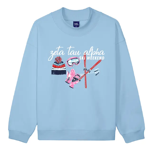 Zeta Tau Alpha Ski Equipment Illustration PR Sweater 2