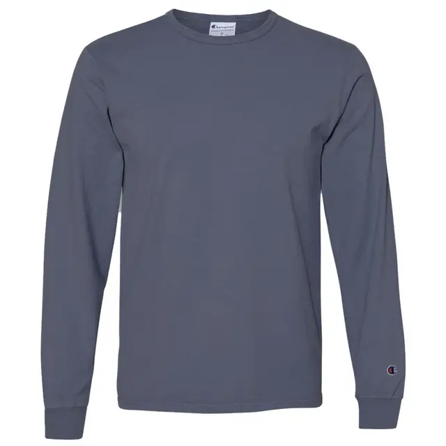 Champion Garment-Dyed Long Sleeve T-Shirt cd200 Saltwater Front