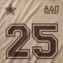 Alpha Delta Pi Collegiate Outlined Texts and Star in Brown Bid Day Shirt