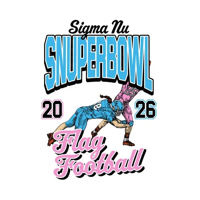 Sigma Nu Graphic Illustration Snuperbowl Shirt