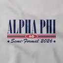 Alpha Phi Outlined Text Stars Semi Formal Hoodie