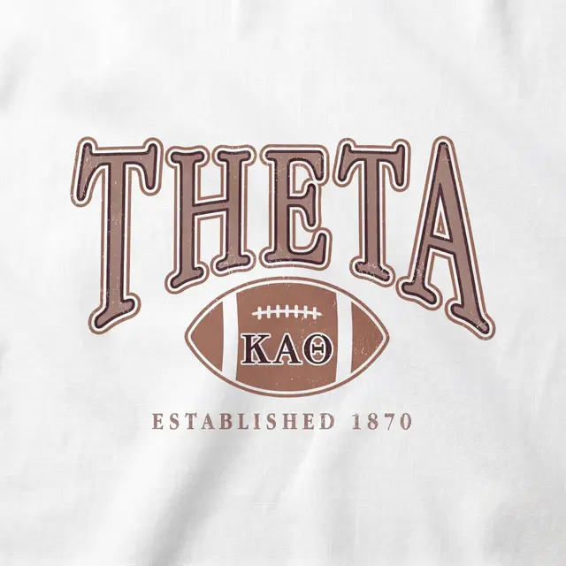 Kappa Alpha Theta Block Lettering Football Graphic PR Hoodie