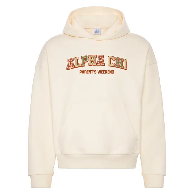Mix Patterned Varsity Typography Parent's Weekend Hoodie Design for Alpha Chi Omega