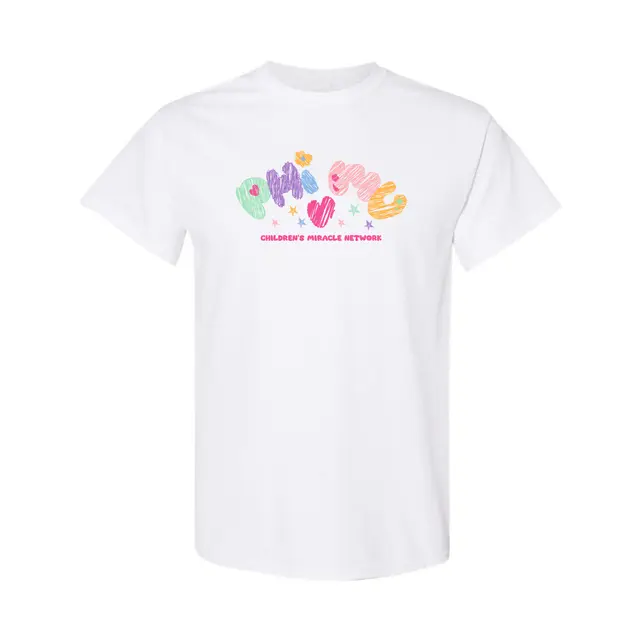 Phi Mu Colorful Heart Illustration Philanthropy Shirt 2
