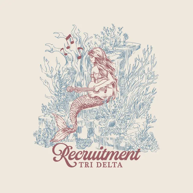 Delta Delta Delta Mermaid Illustration Rush Crewneck