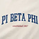 Pi Beta Phi Phi Beta Phi Curved College Text in Blue and Red Design for Date Party for Sorority 