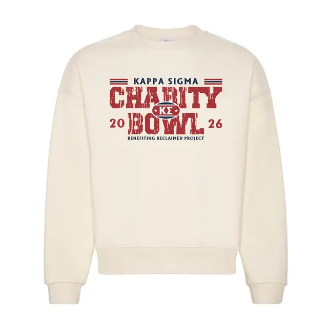 Kappa Sigma Block Lettering Charity Bowl Crewneck 2