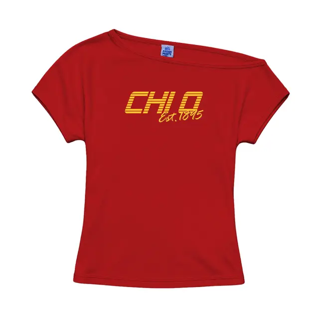 Chi Omega Striped Block Lettering PR Shirt 2