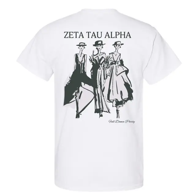 Zeta Tau Alpha Fashion Illustration Date Party Shirt 2