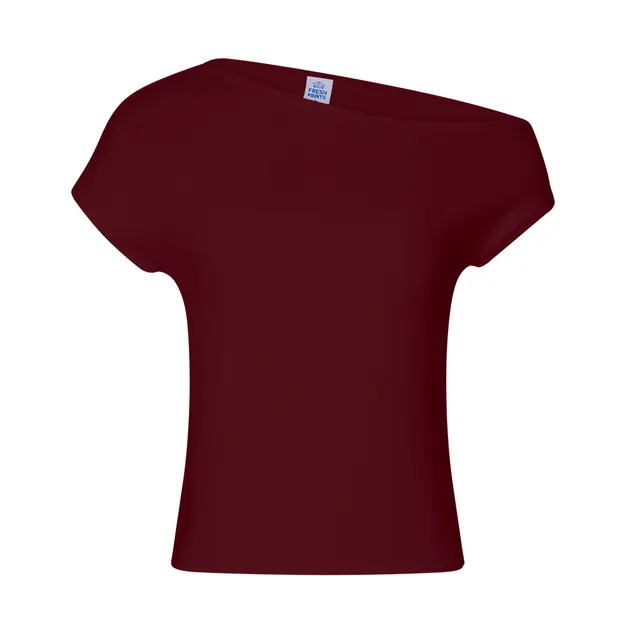 Off Shoulder Shirt Burgundy Front