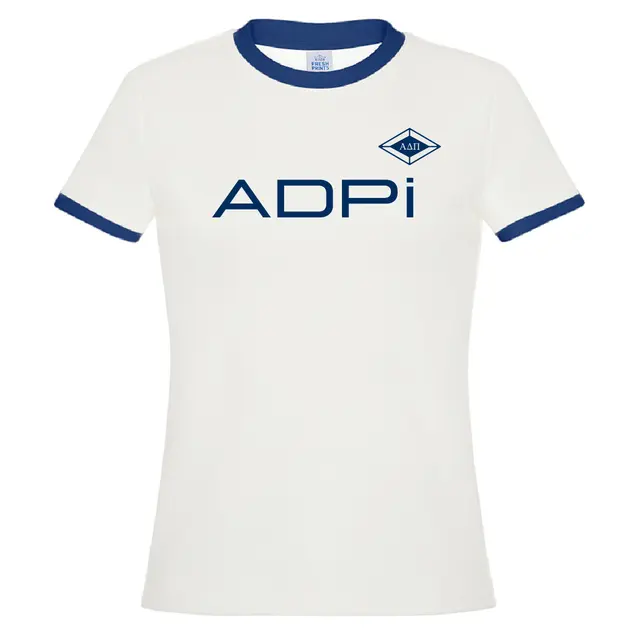 Alpha Delta Pi Bold Navy Lettering PR Shirt 2