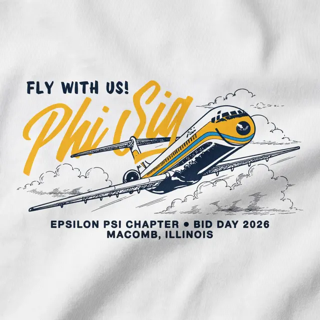 Phi Sigma Sigma Airplane Graphic Rush Shirt