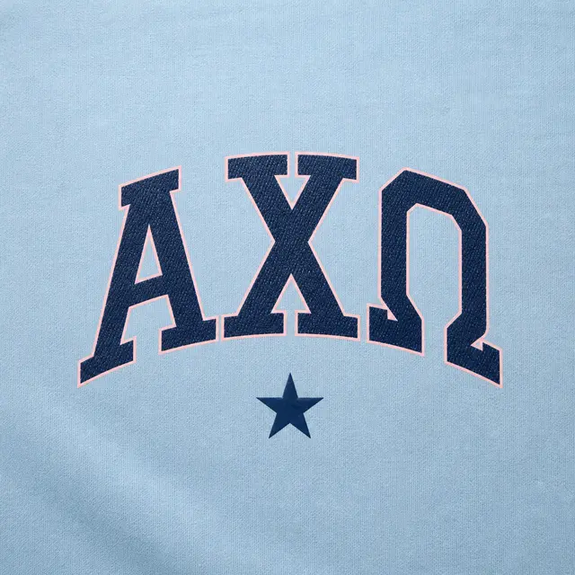 Alpha Chi Omega Block Lettering Graphic PR Shorts