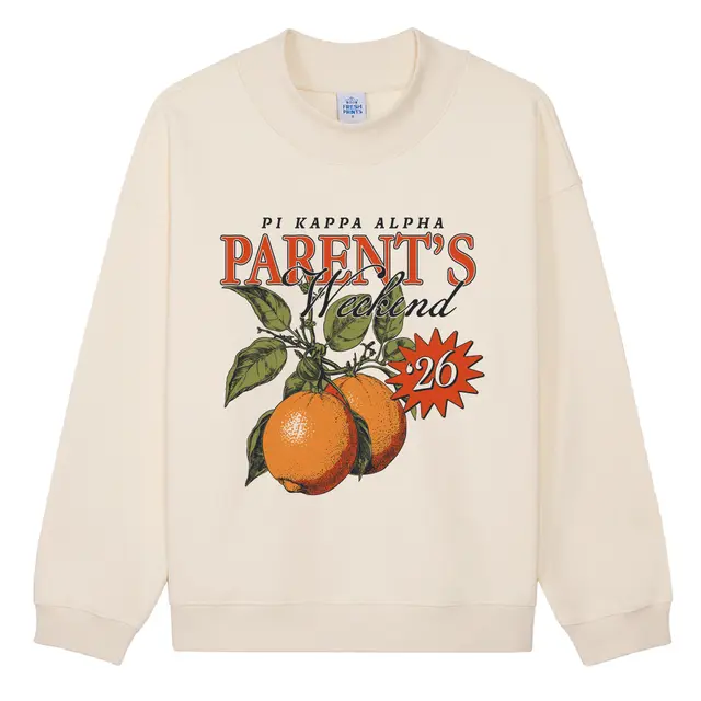 Pi Kappa Alpha Orange Graphic Parent's Weekend Crewneck 2