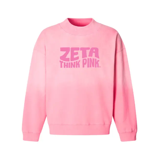 Zeta Tau Alpha Pink Gradient Text Philanthropy Sweater 2