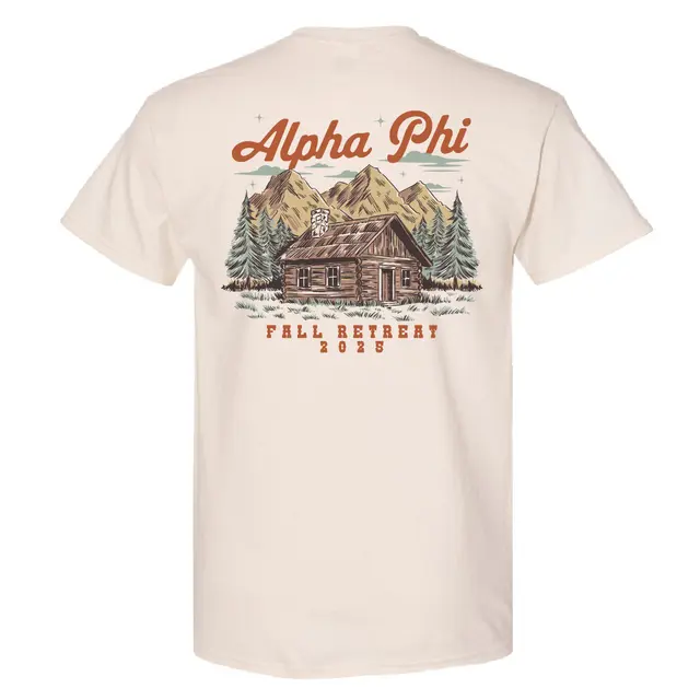 Alpha Phi Cabin Scene Fall Retreat Shirt 2