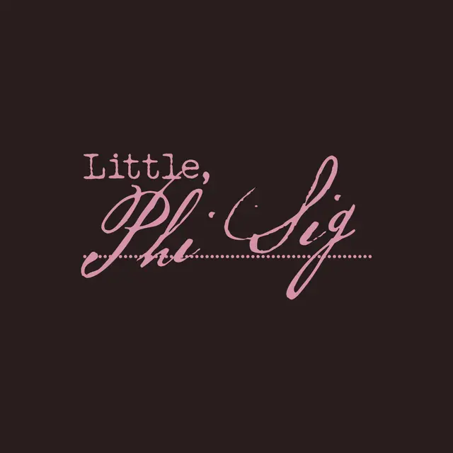 Phi Sigma Sigma Pink Script and Dotted Line Big Little Reveal Tank