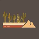 Cactus Desert Scene with Mountains PR Hat