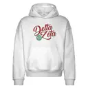 Delta Zeta Swirly Texts and Ornament Holiday Party Hoodie 2