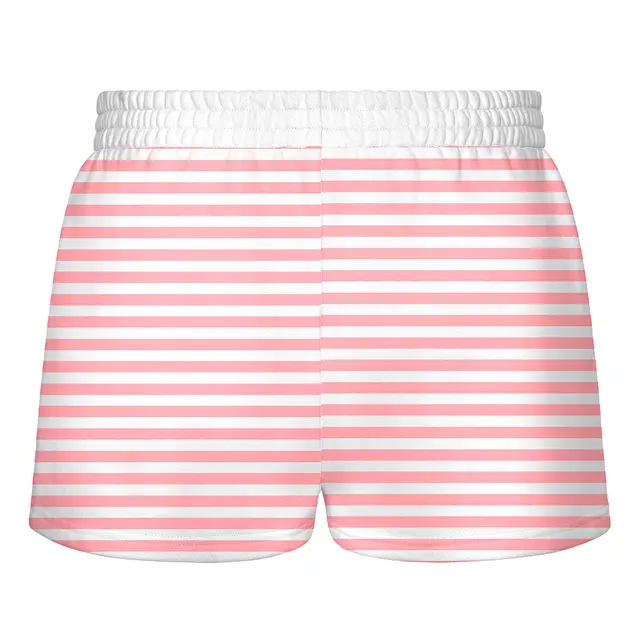 Fresh Prints Miami Graphic Heavyweight Shorts Blush White Stripe Back