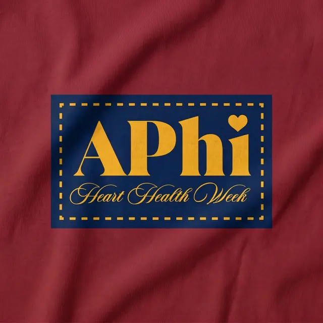 Alpha Phi Block Lettering Heart Design Philanthropy Sweater