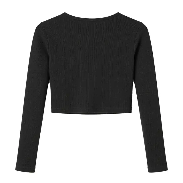 Baby Rib Long Sleeve Crewneck Tee Black Back