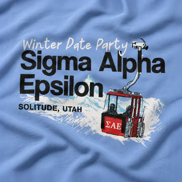 Sigma Alpha Epsilon Ski Lift Illustration Date Party Shirt