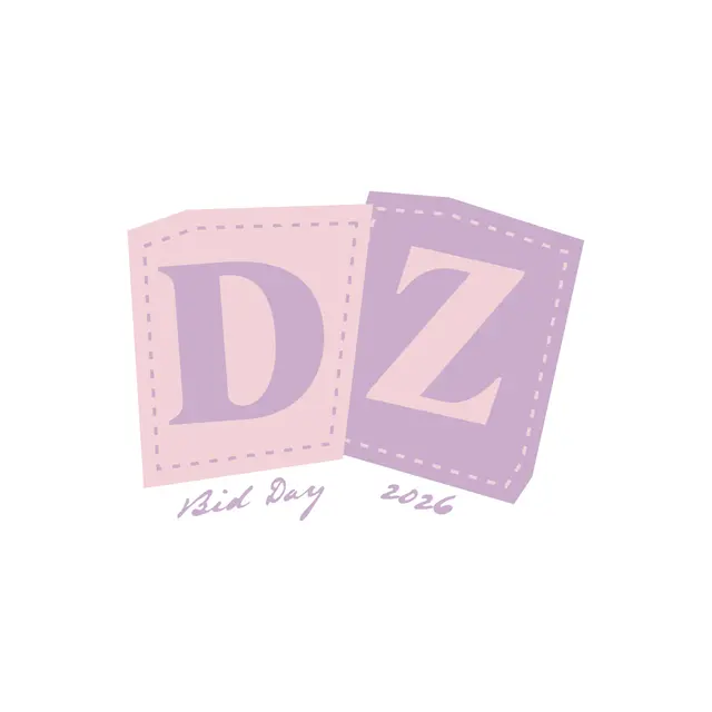 Delta Zeta Block Letter Bid Day Shirts