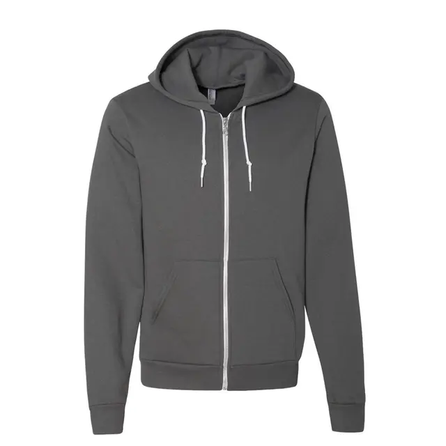 American Apparel Unisex Flex Fleece Zip Hoodie f497w Asphalt Front